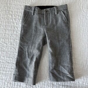 Janie and Jack Baby Boy Grey Wool Blend Dress Pants, Size 12-18 Months, Lined